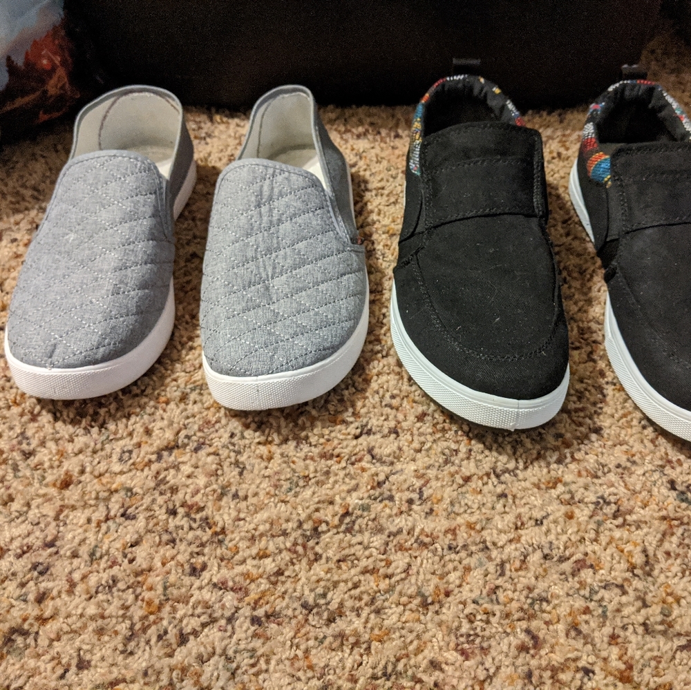 2 pair of slip-ons